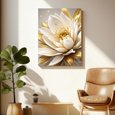 Goldene Pflanzenblume Frühlingsblumen Leinwand Poster Wohnzimmer Küche