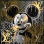 LV Mickey-Maus Pop-Art gold-gelb Wandbild Disney