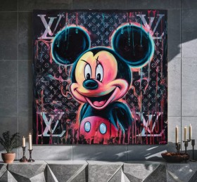 LV Mickey-Maus Pop-Art Street-Art Wandbild Disney