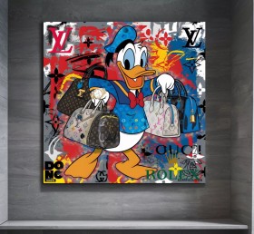 Donald-Duck-Motiv Louis-Vuitton-Taschen Street-Art