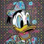 LV Donald-Duck Graffiti Pop-Art farbiges Wandbild