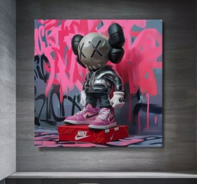 KAWS-Figur Bearbrick-Bear Nike-Schuhe Graffiti-Art