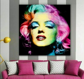 Marilyn Monroe Pop-Art Gemälde modern Wandbild bunt