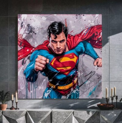 Superman buntes Marvel Popart Wandbild Graffiti