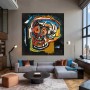 Abstrakte Kunst im Basquiat-Stil Buntes Graffiti modern