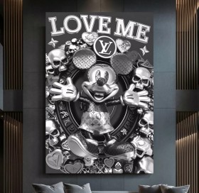 LV Micky-Maus 3D Disney Wandbild Love-Me Popart