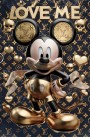 Micky-Maus Luxus Wandbild Comic-Art Graffiti Gold