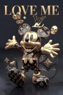 LV Micky-Maus Schwarz Gold 3D Disney Wandbild