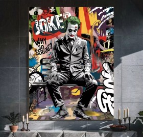 The-Joker Batman Pop-Art Graffiti Wandbild Loft