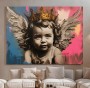 Baby-Engel Krone Street-Art Graffiti Wandbild