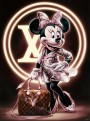 Minni-Maus mit Louis-Vuitton Tasche Disney Deko