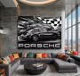 Auto Porsche Rennwagen Retro Style Wandbild S/W