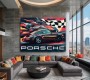 Auto Porsche Rennwagen Retro Style Wandbild