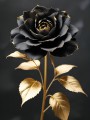 Goldene Eleganz: Schwarze Rose