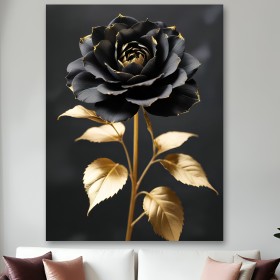 Goldene Eleganz: Schwarze Rose