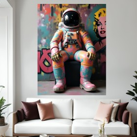 Raumfahrer Astronaut Street Art Leinwand