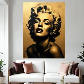 Marilyn Monroe Gold Porträt Kunst Leinwand