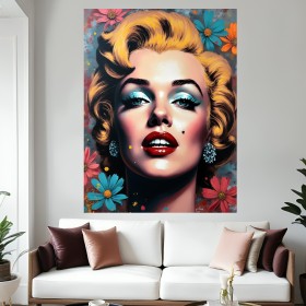 Blumen Marilyn Monroe Porträt Kunst Leinwand