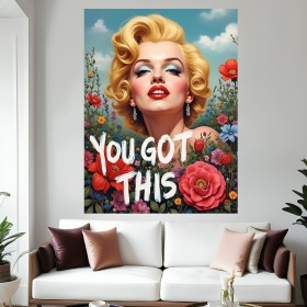 You Got This Marilyn Monroe Blumen Motivation Kunst Leinwand