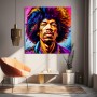 Jimi Hendrix mit bunten Haaren